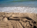 Mermaid sandcastle, Corsica France 1